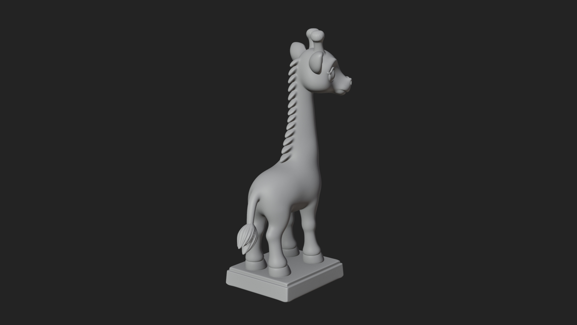 Cute Cartoon Giraffe Statue Design 1 3D Print Model 3D Model