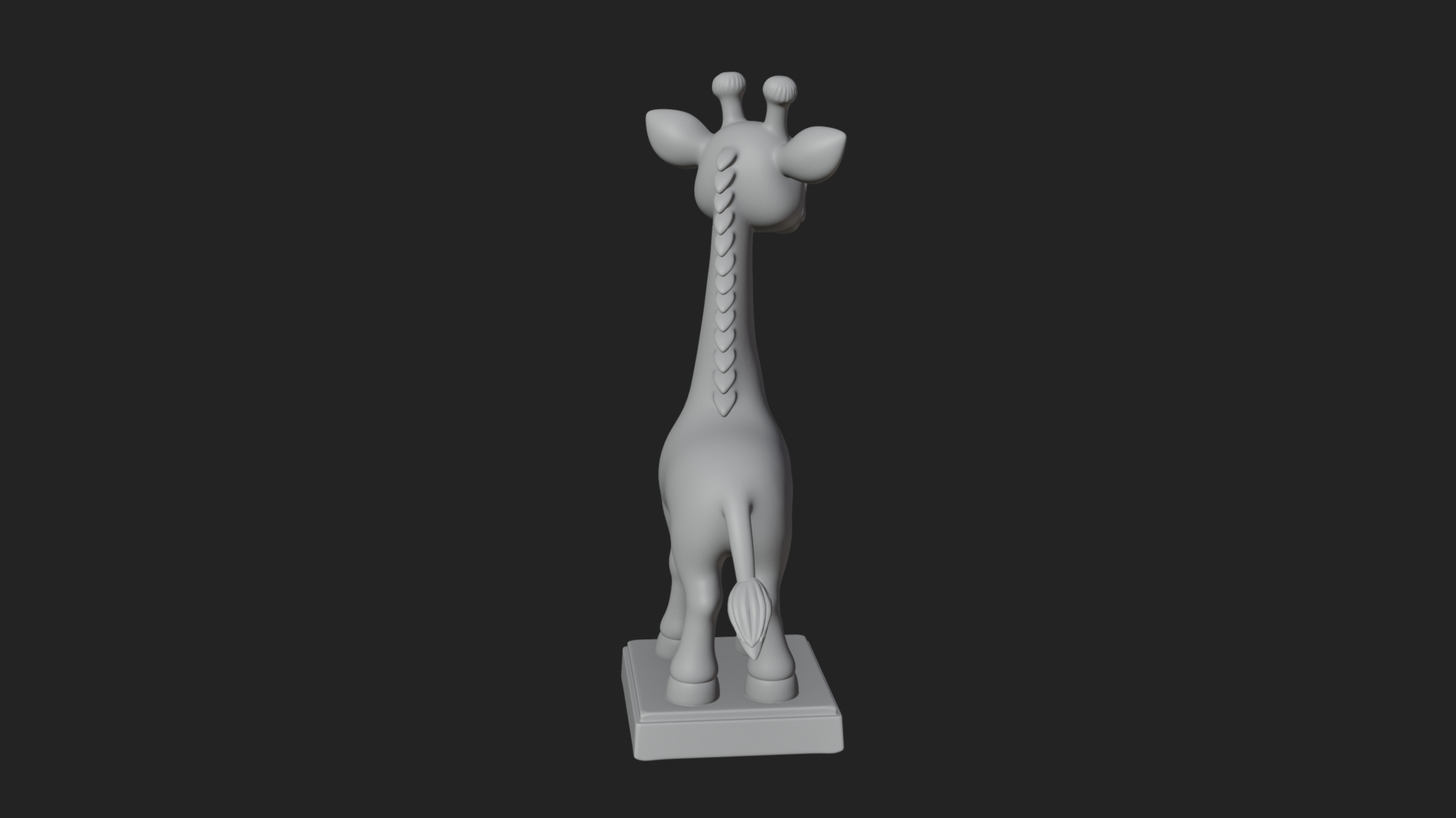 Cute Cartoon Giraffe Statue Design 1 3D Print Model 3D Model