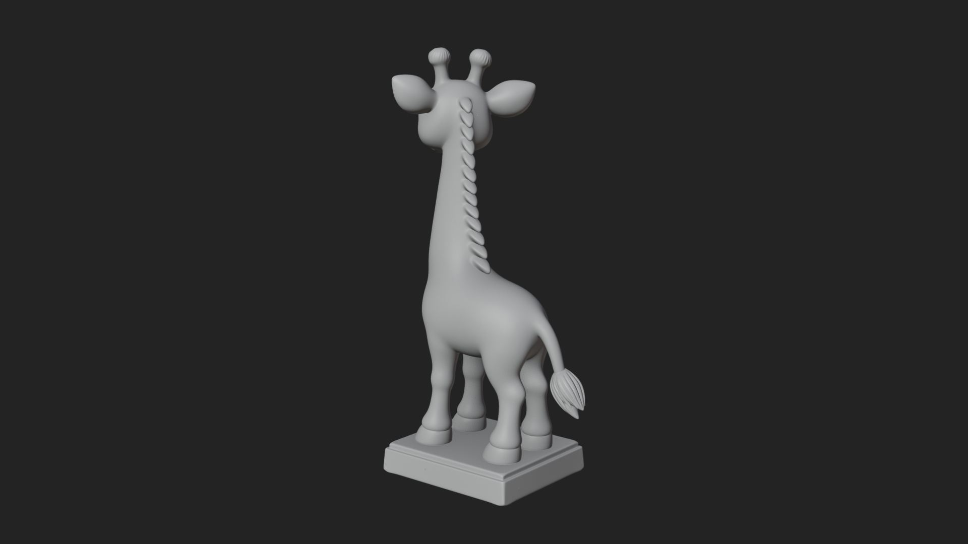 Cute Cartoon Giraffe Statue Design 1 3D Print Model 3D Model