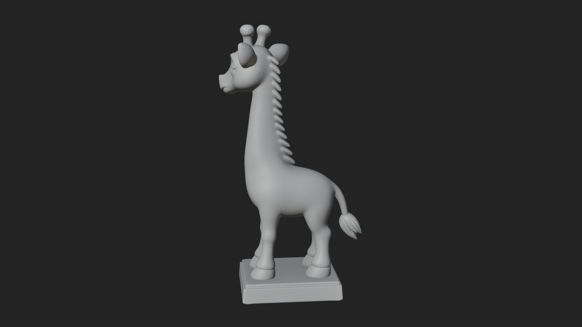 Cute Cartoon Giraffe Statue Design 1 3D Print Model 3D Model