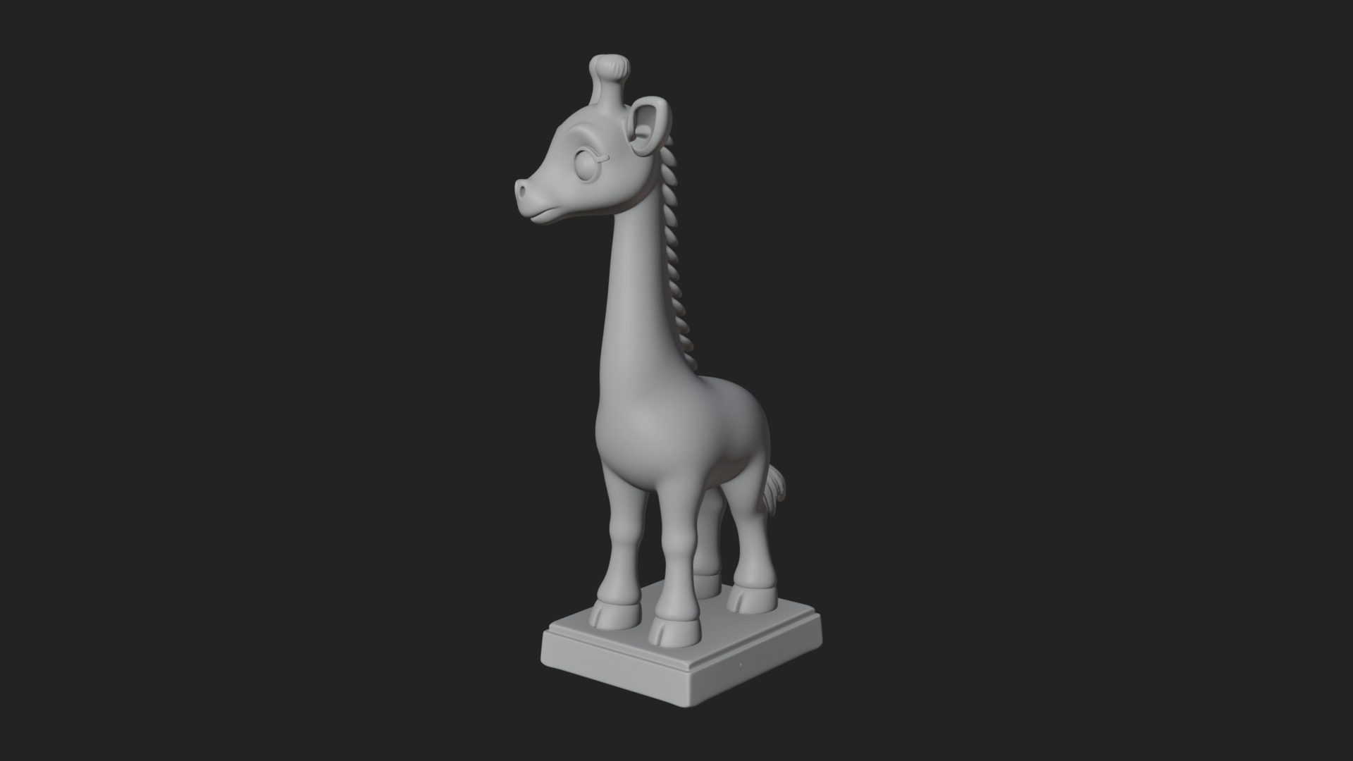 Cute Cartoon Giraffe Statue Design 1 3D Print Model 3D Model