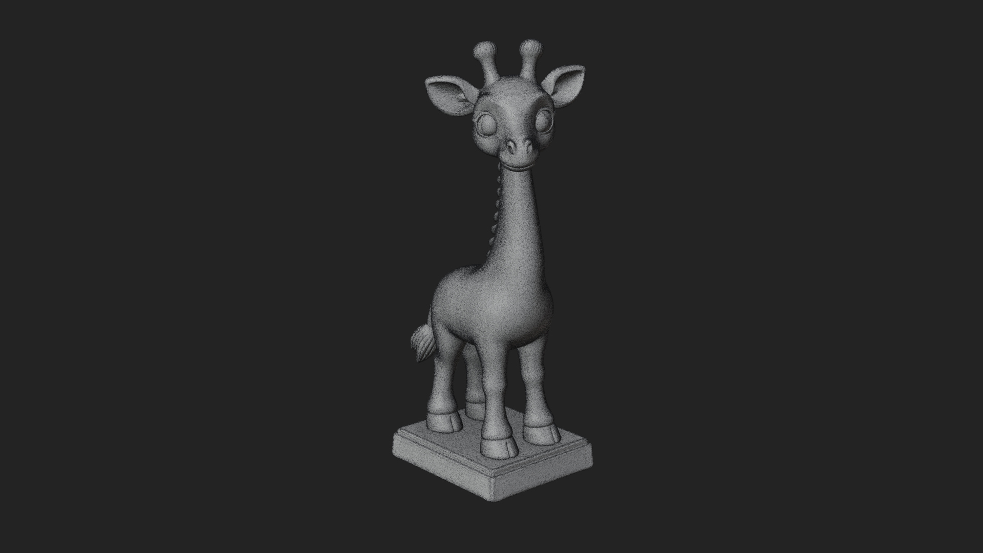 Cute Cartoon Giraffe Statue Design 1 3D Print Model 3D Model