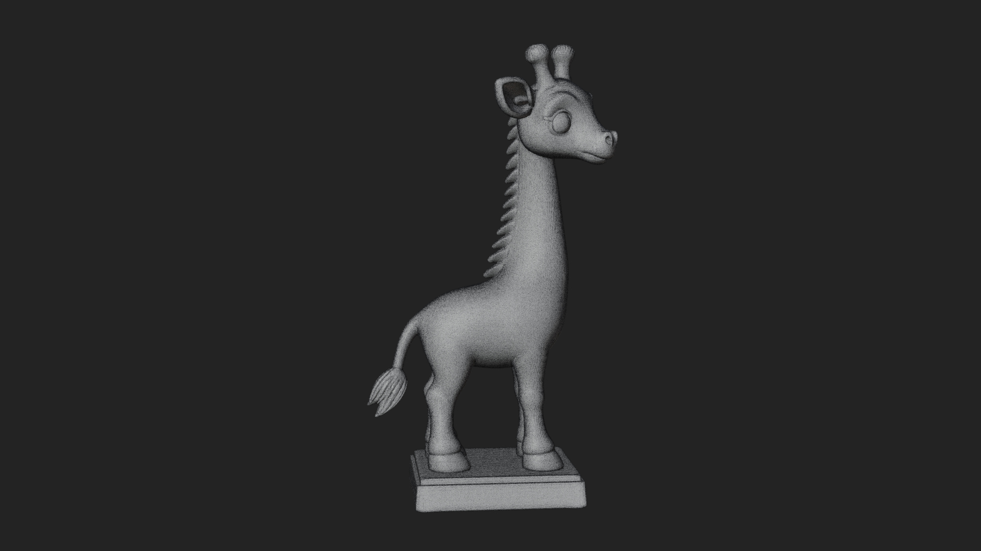 Cute Cartoon Giraffe Statue Design 1 3D Print Model 3D Model
