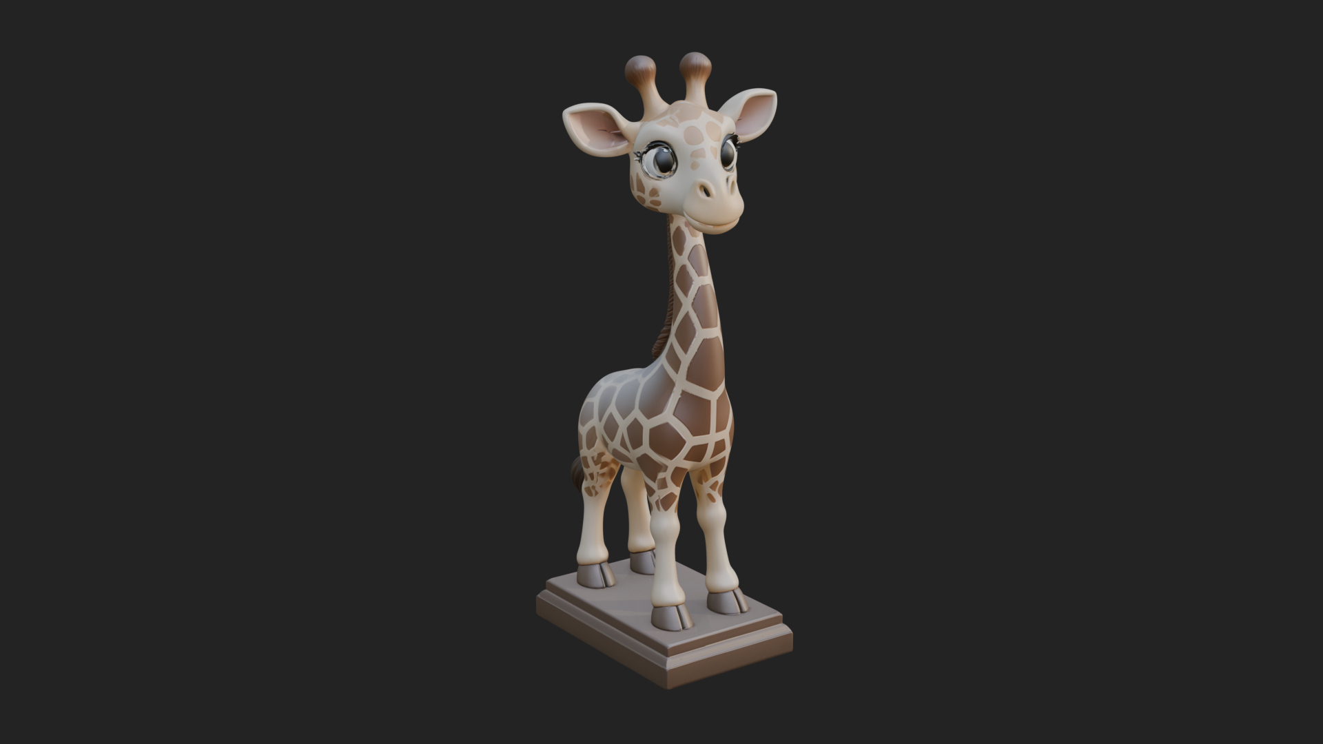 Cute Cartoon Giraffe Statue Design 2 3D Print Model 3D Model