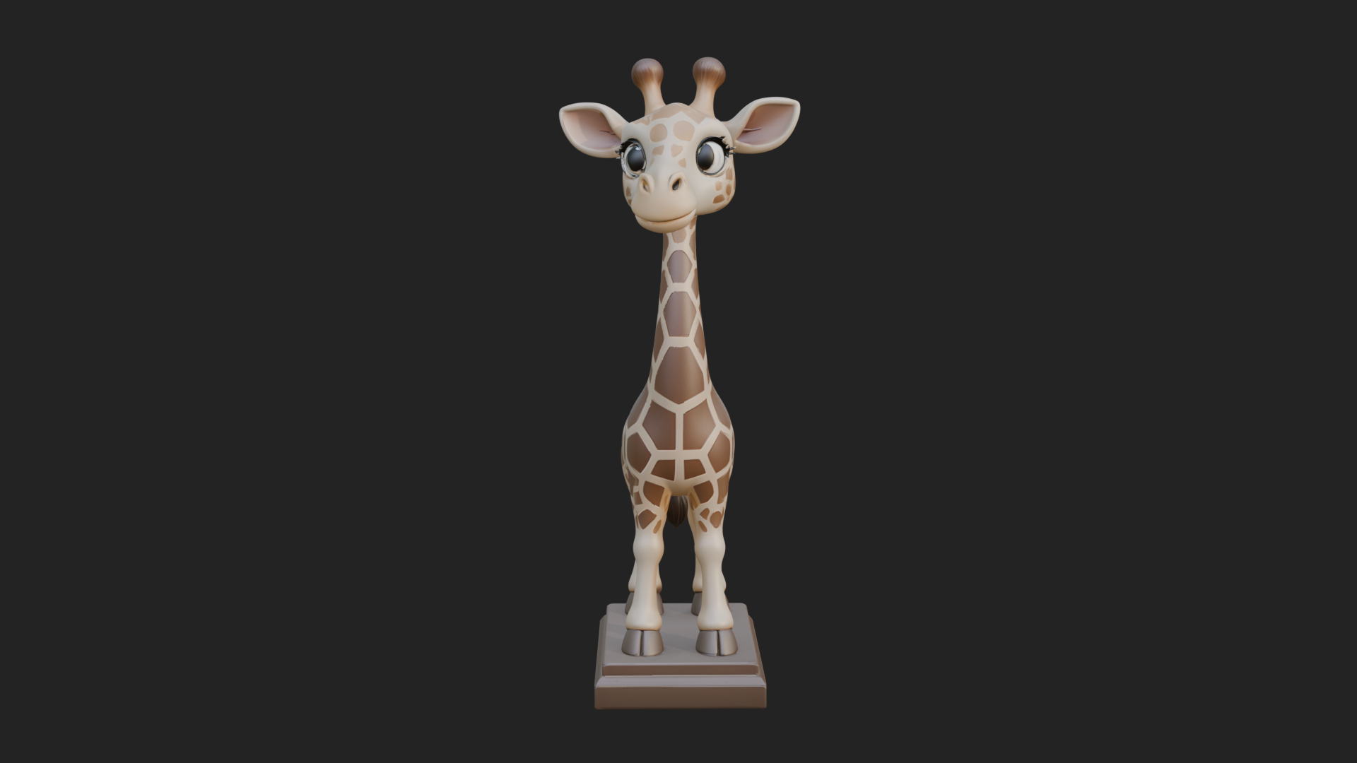 Cute Cartoon Giraffe Statue Design 2 3D Print Model 3D Model