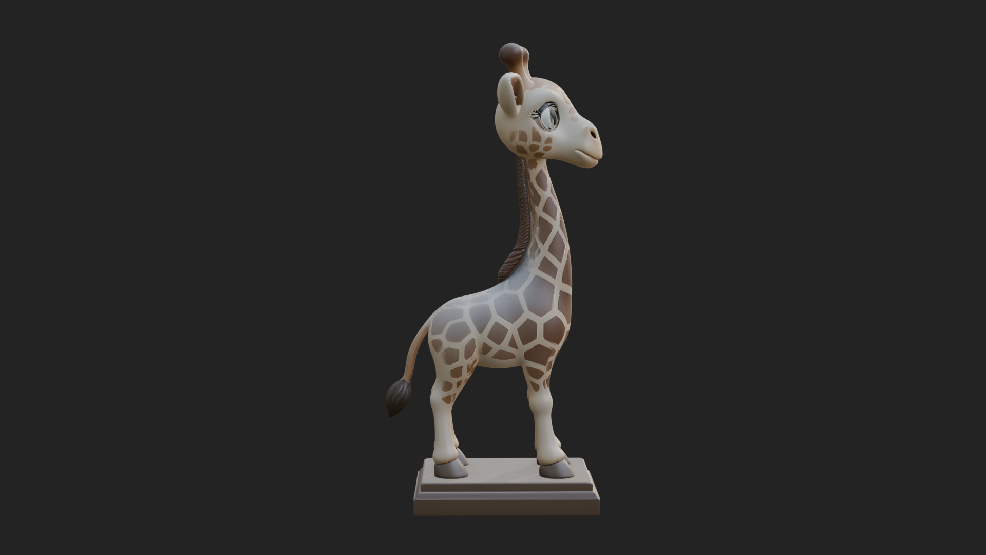 Cute Cartoon Giraffe Statue Design 2 3D Print Model 3D Model