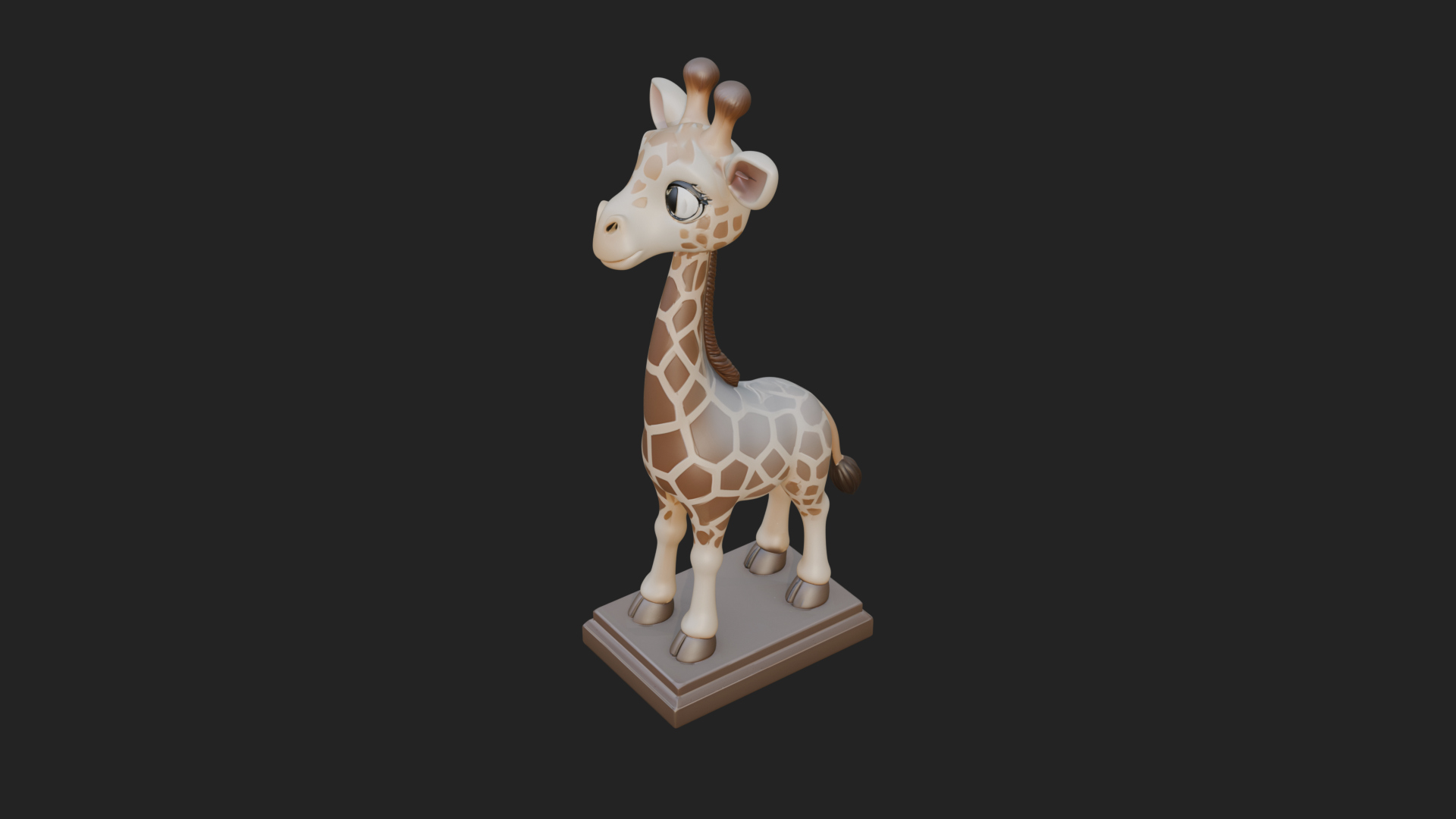 Cute Cartoon Giraffe Statue Design 2 3D Print Model 3D Model