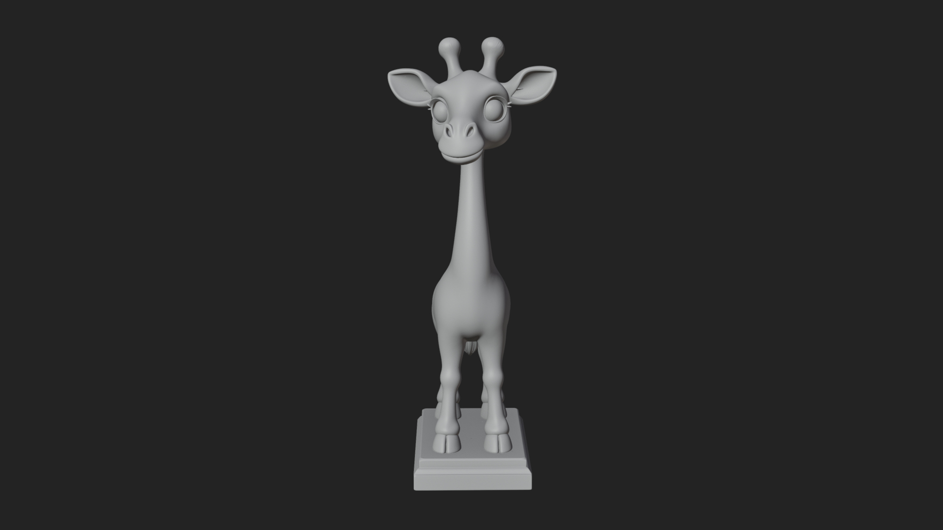 Cute Cartoon Giraffe Statue Design 2 3D Print Model 3D Model
