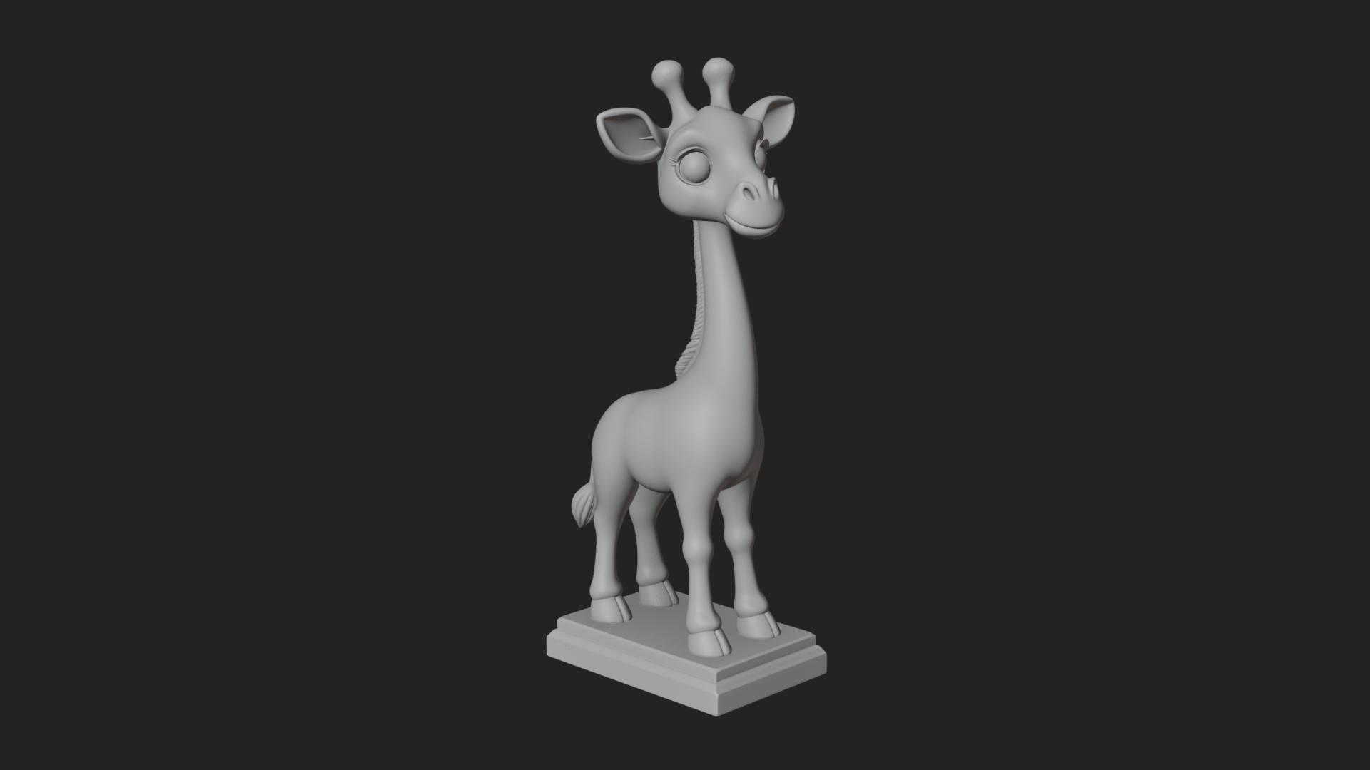 Cute Cartoon Giraffe Statue Design 2 3D Print Model 3D Model