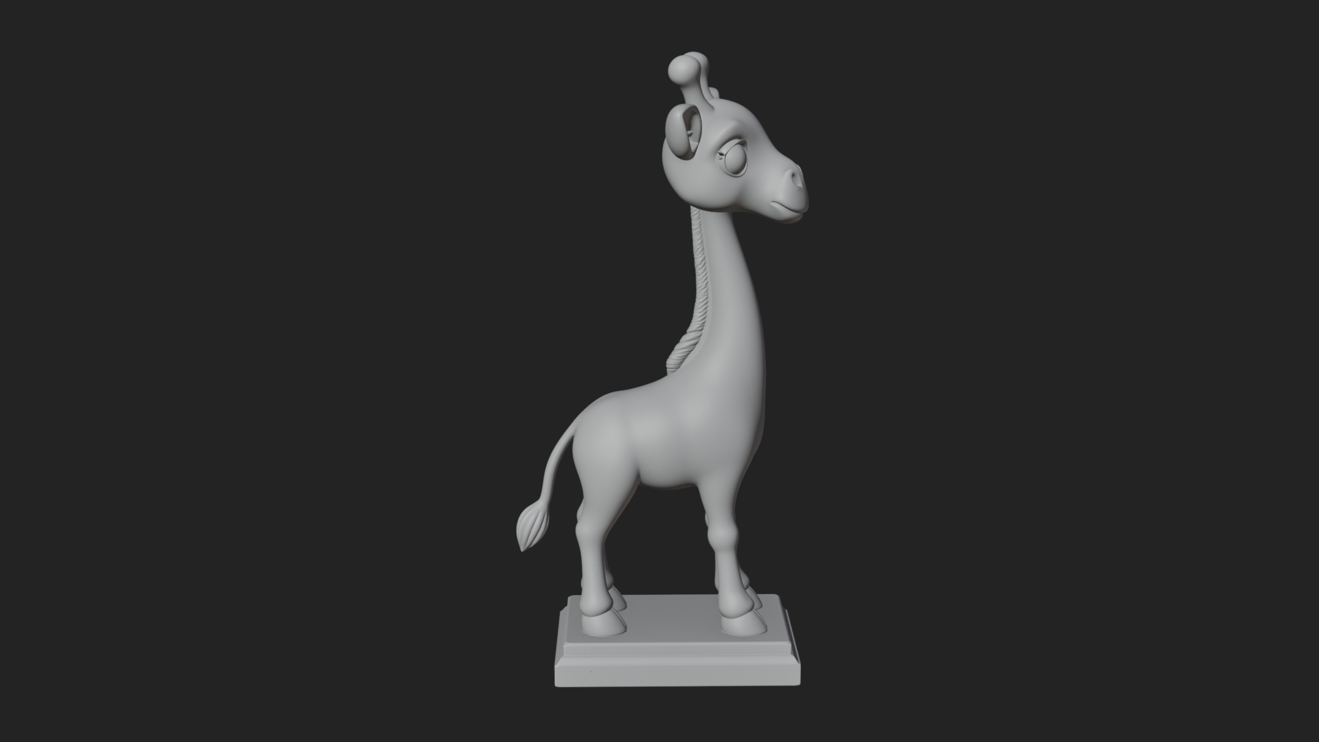 Cute Cartoon Giraffe Statue Design 2 3D Print Model 3D Model