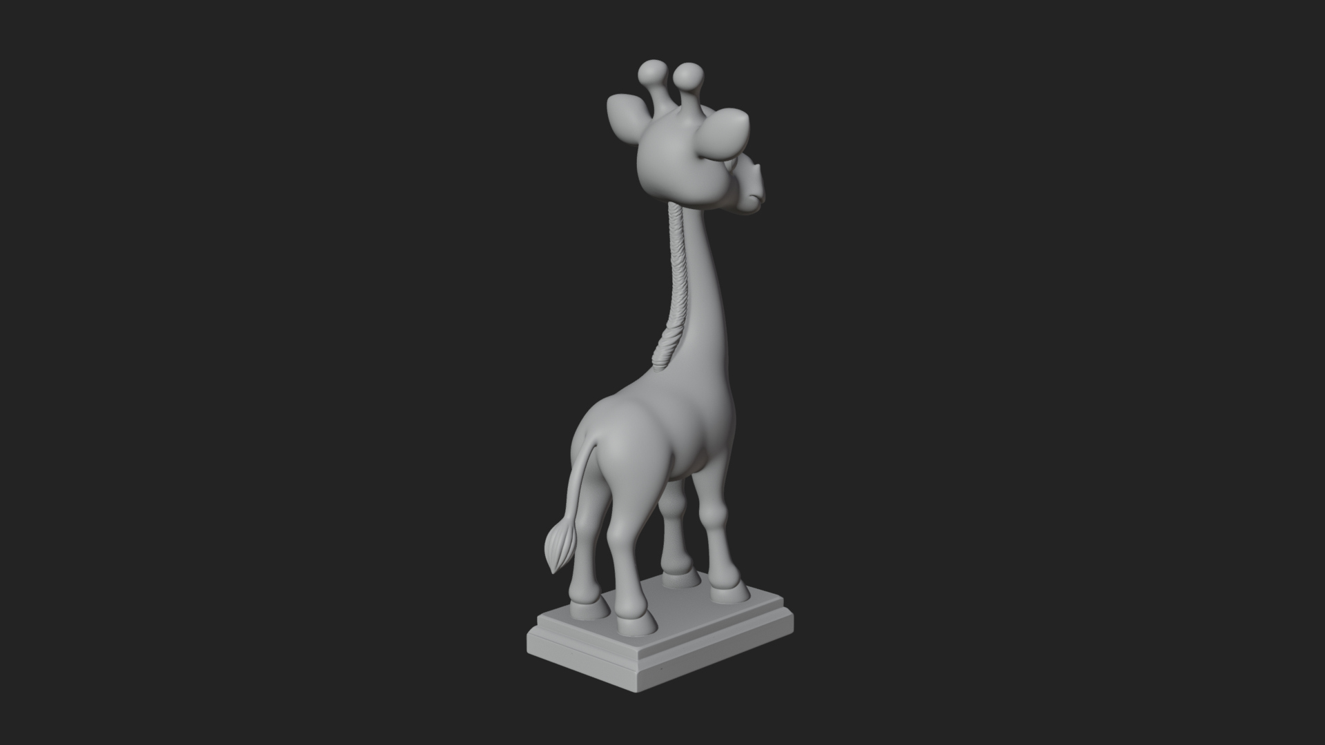 Cute Cartoon Giraffe Statue Design 2 3D Print Model 3D Model