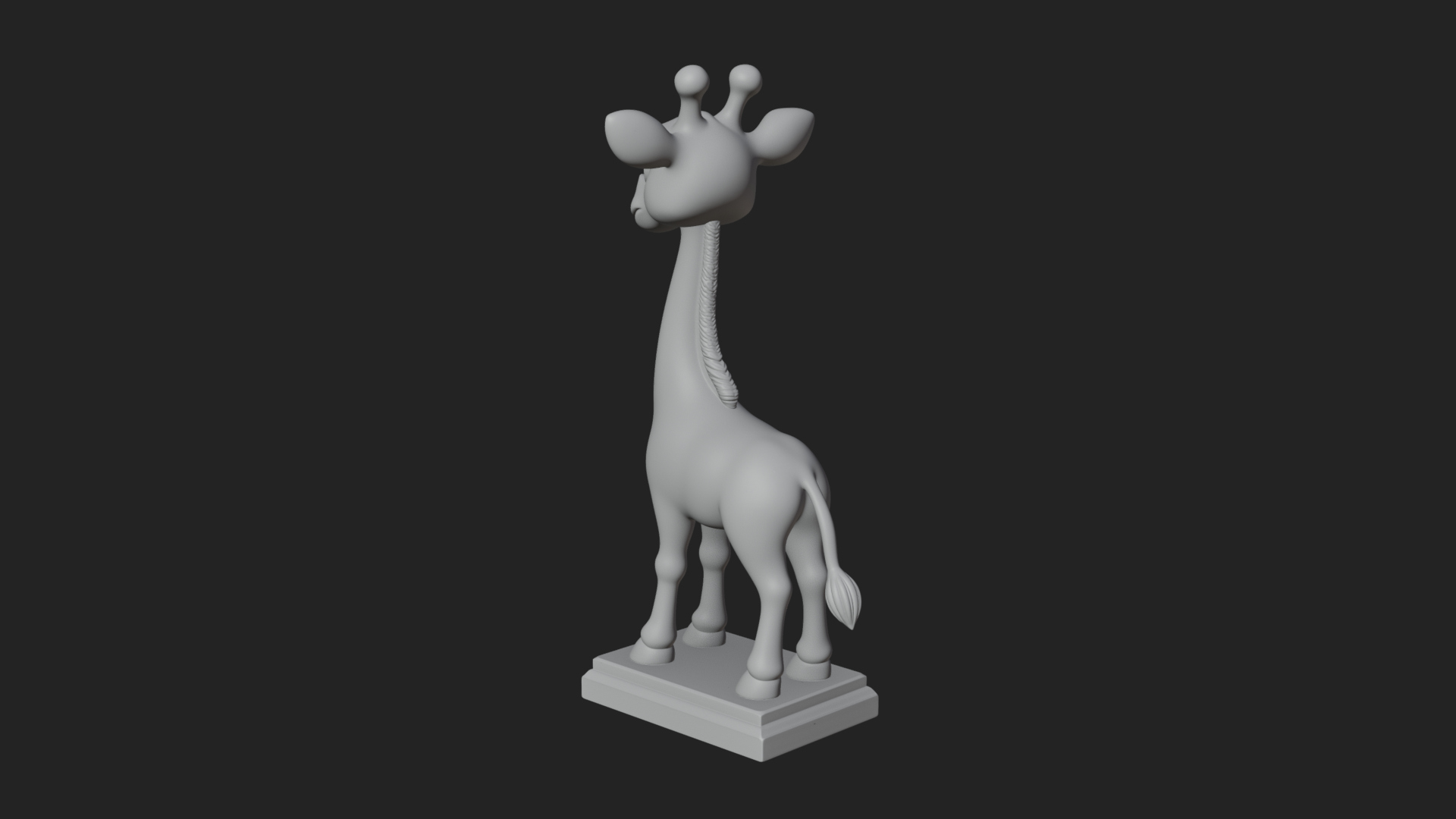 Cute Cartoon Giraffe Statue Design 2 3D Print Model 3D Model