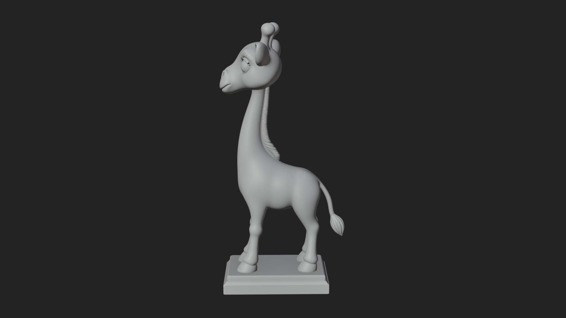 Cute Cartoon Giraffe Statue Design 2 3D Print Model 3D Model