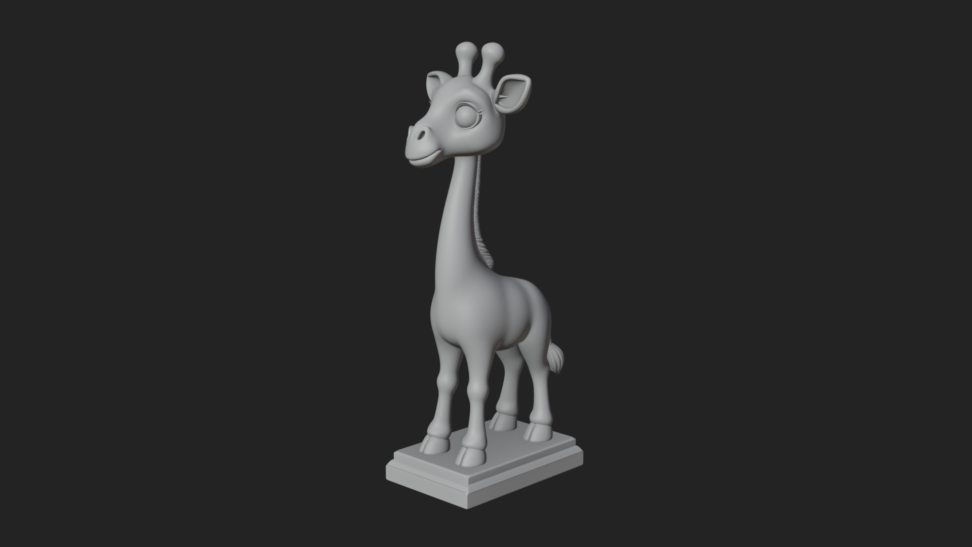 Cute Cartoon Giraffe Statue Design 2 3D Print Model 3D Model
