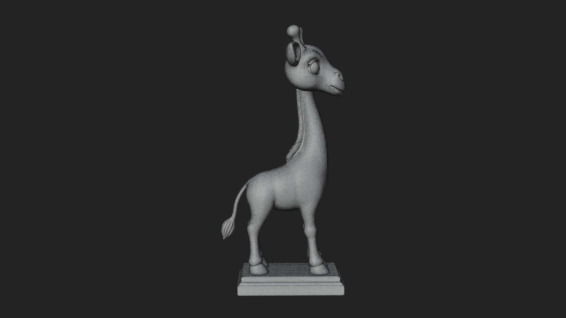 Cute Cartoon Giraffe Statue Design 2 3D Print Model 3D Model