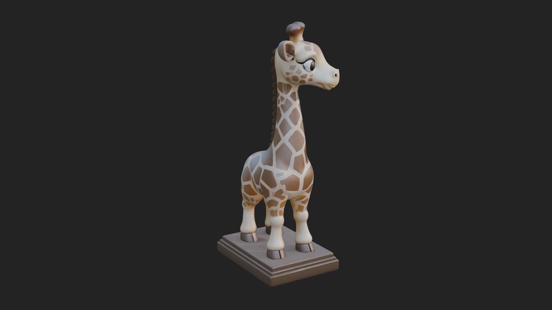 Cute Cartoon Giraffe Statue Design 3 3D Print Model 3D Model