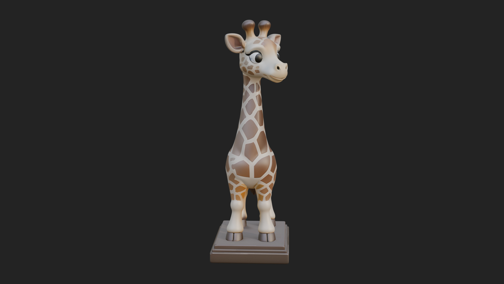 Cute Cartoon Giraffe Statue Design 3 3D Print Model 3D Model