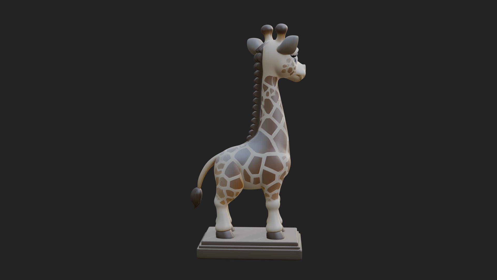 Cute Cartoon Giraffe Statue Design 3 3D Print Model 3D Model