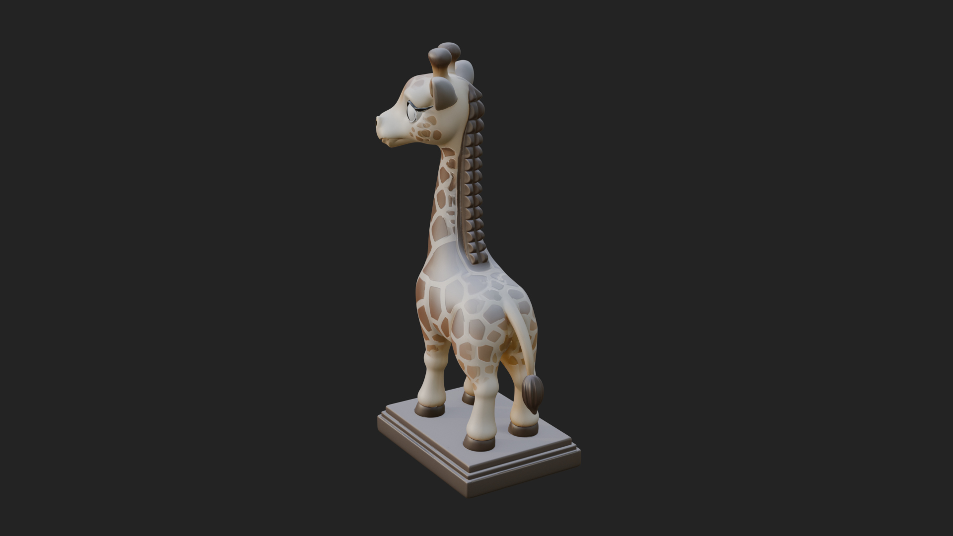 Cute Cartoon Giraffe Statue Design 3 3D Print Model 3D Model