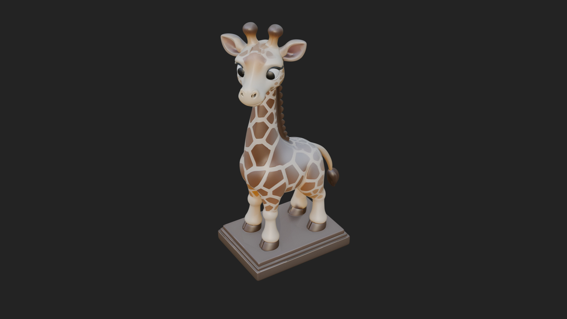 Cute Cartoon Giraffe Statue Design 3 3D Print Model 3D Model