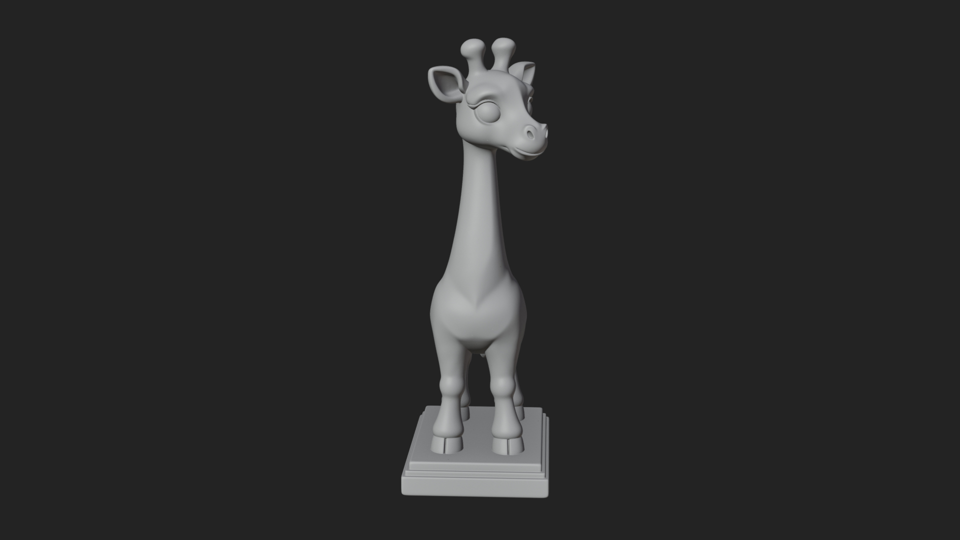 Cute Cartoon Giraffe Statue Design 3 3D Print Model 3D Model
