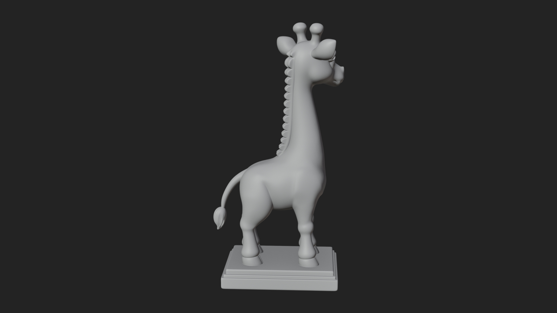 Cute Cartoon Giraffe Statue Design 3 3D Print Model 3D Model