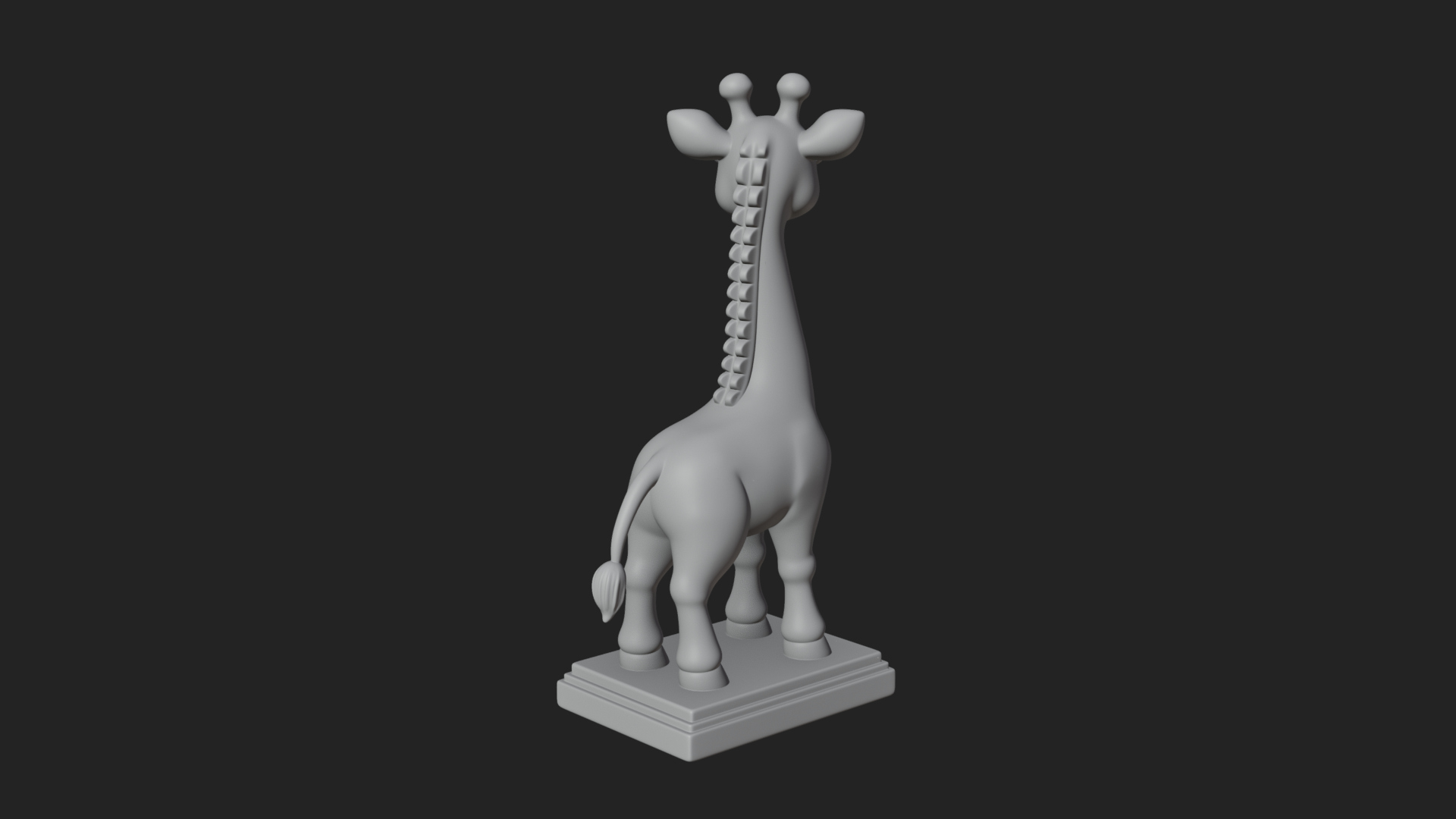 Cute Cartoon Giraffe Statue Design 3 3D Print Model 3D Model