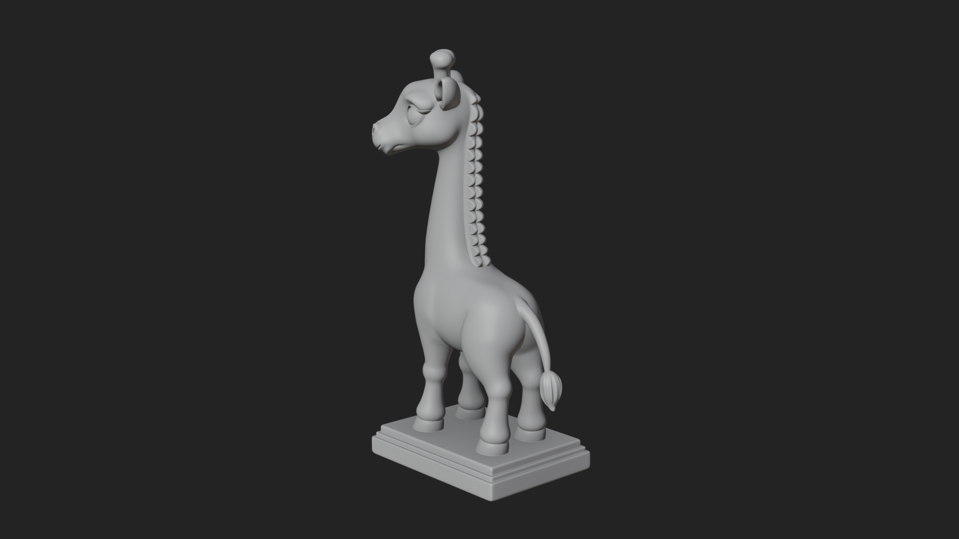 Cute Cartoon Giraffe Statue Design 3 3D Print Model 3D Model