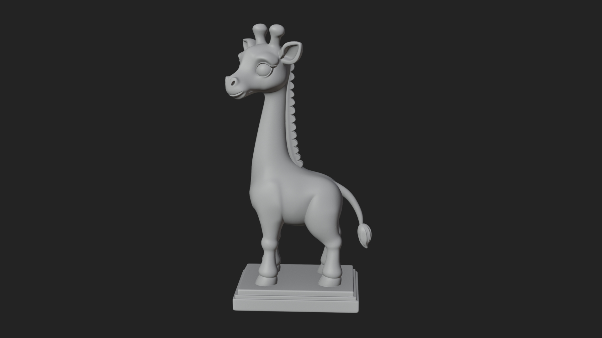 Cute Cartoon Giraffe Statue Design 3 3D Print Model 3D Model