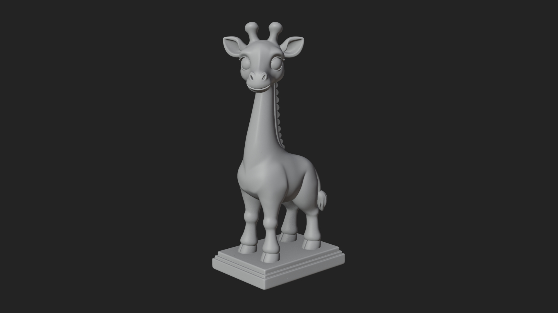 Cute Cartoon Giraffe Statue Design 3 3D Print Model 3D Model
