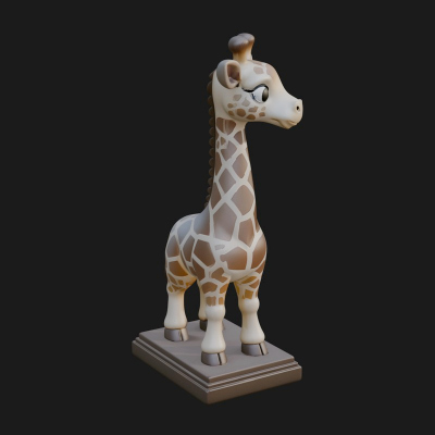 Cute Cartoon Giraffe Statue Design 3 3D Print Model