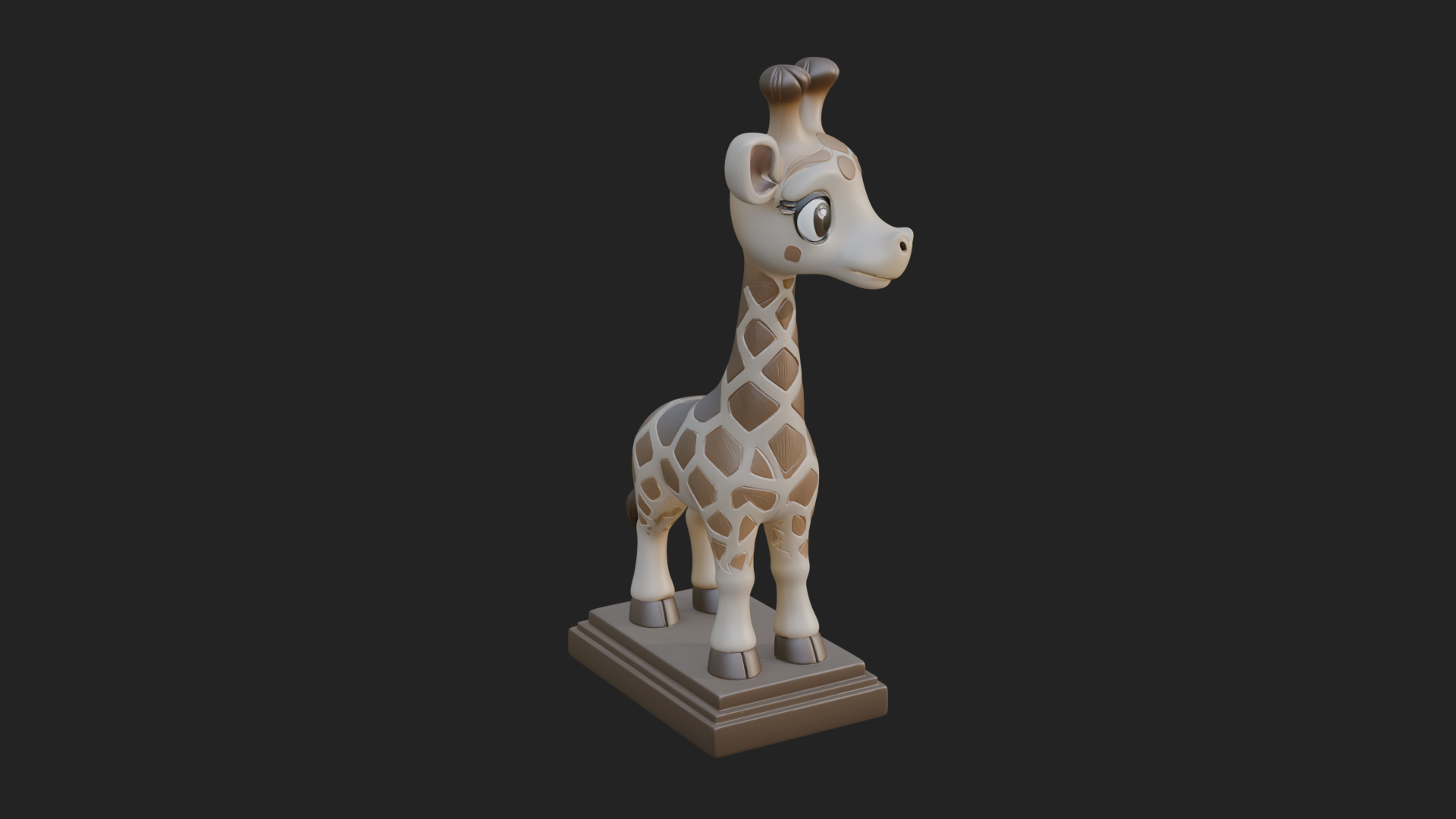 Cute Cartoon Giraffe Statue Design 4 3D Print Model 3D Model