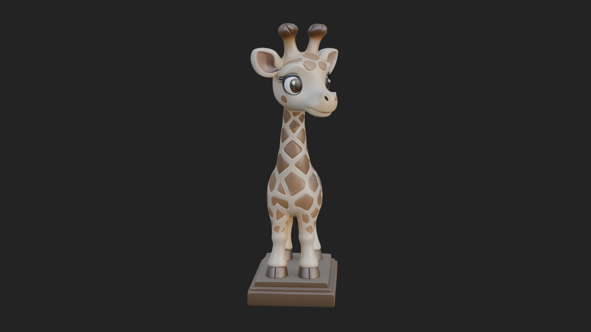 Cute Cartoon Giraffe Statue Design 4 3D Print Model 3D Model
