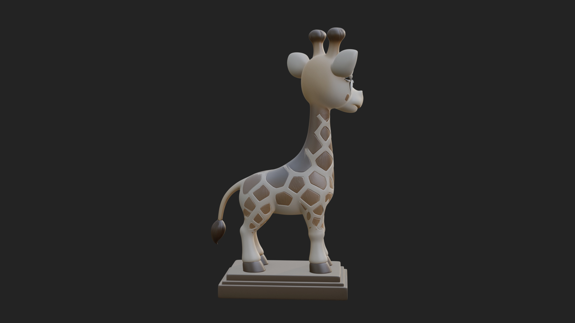 Cute Cartoon Giraffe Statue Design 4 3D Print Model 3D Model