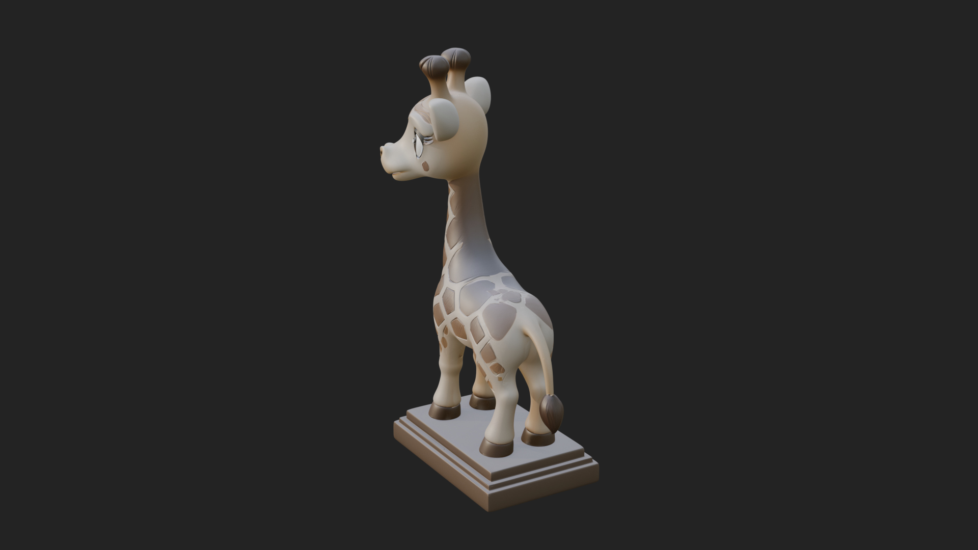 Cute Cartoon Giraffe Statue Design 4 3D Print Model 3D Model