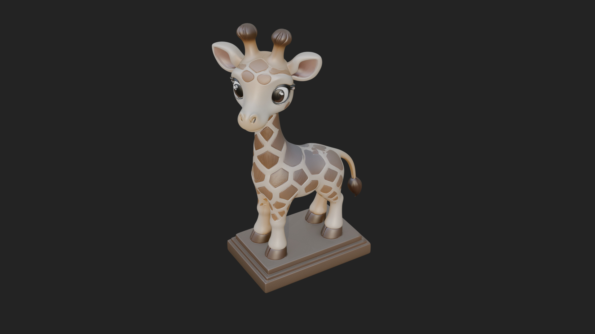 Cute Cartoon Giraffe Statue Design 4 3D Print Model 3D Model