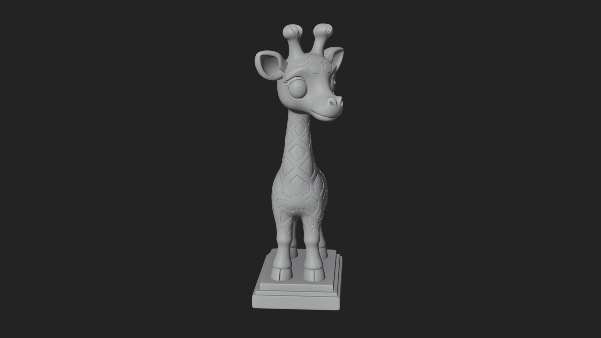 Cute Cartoon Giraffe Statue Design 4 3D Print Model 3D Model