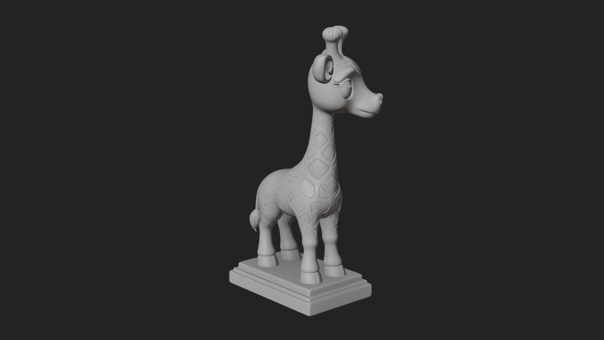Cute Cartoon Giraffe Statue Design 4 3D Print Model 3D Model