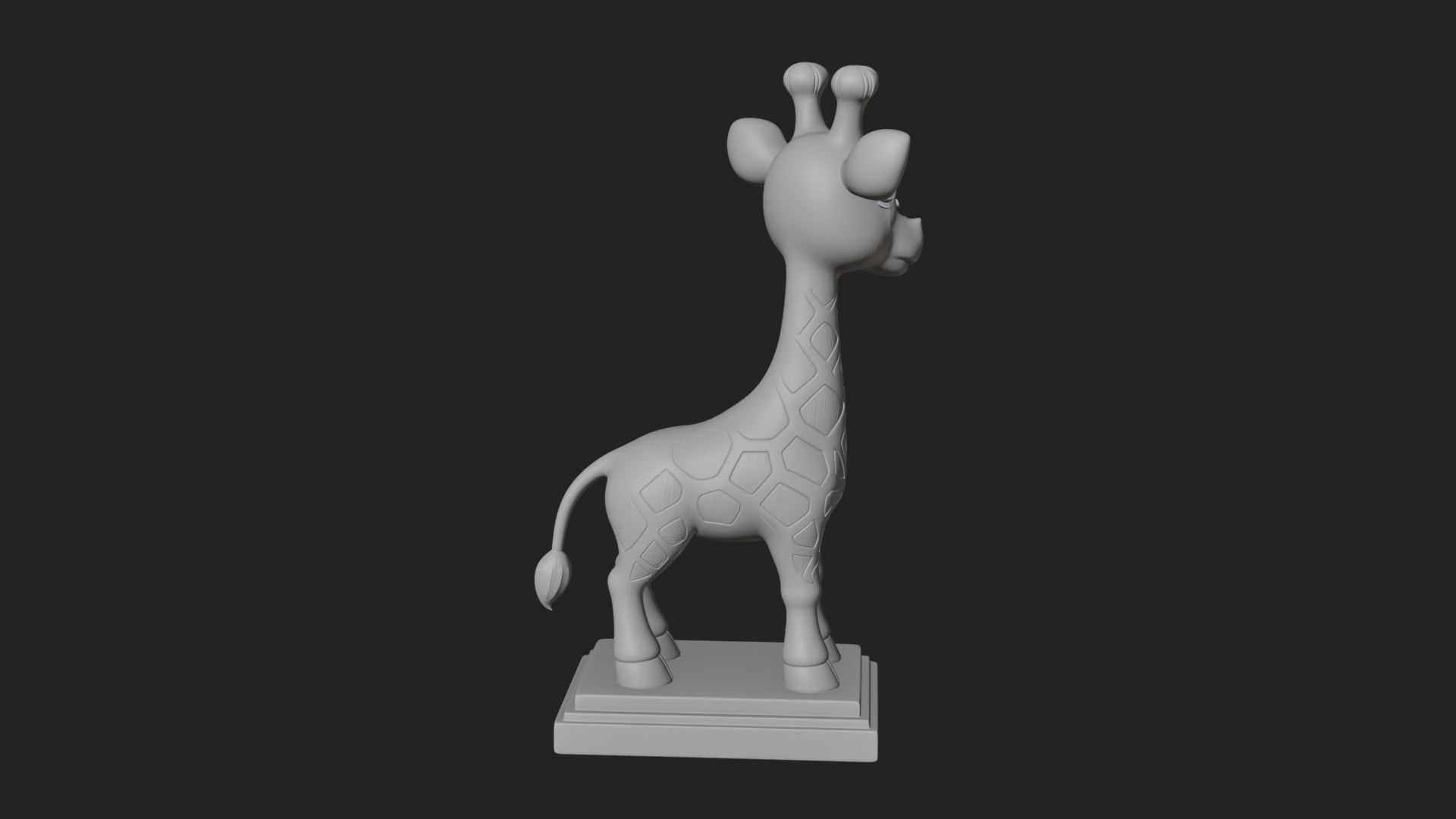 Cute Cartoon Giraffe Statue Design 4 3D Print Model 3D Model