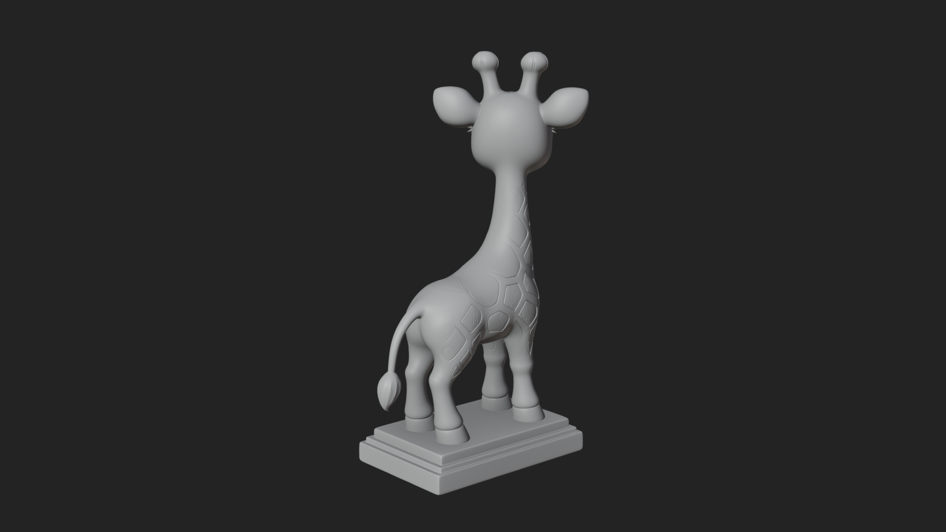 Cute Cartoon Giraffe Statue Design 4 3D Print Model 3D Model