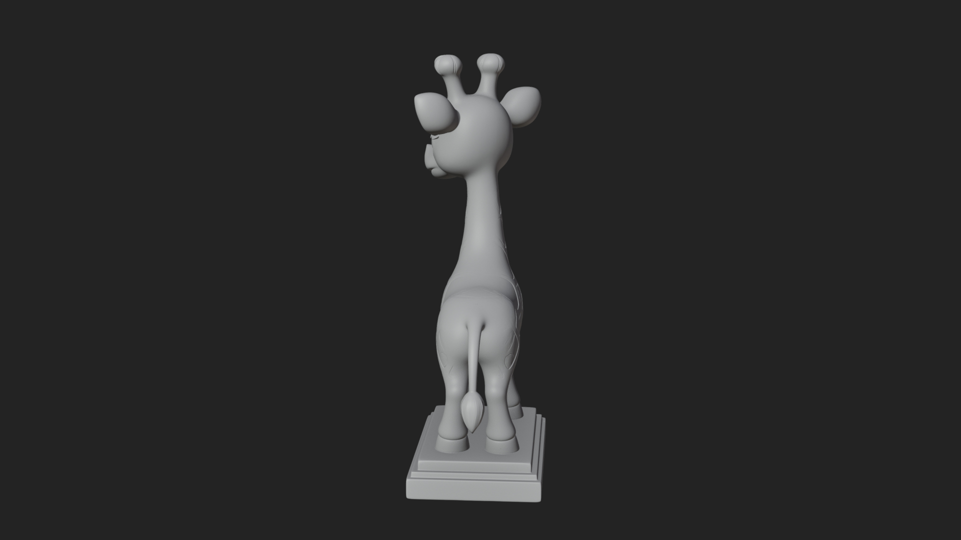 Cute Cartoon Giraffe Statue Design 4 3D Print Model 3D Model