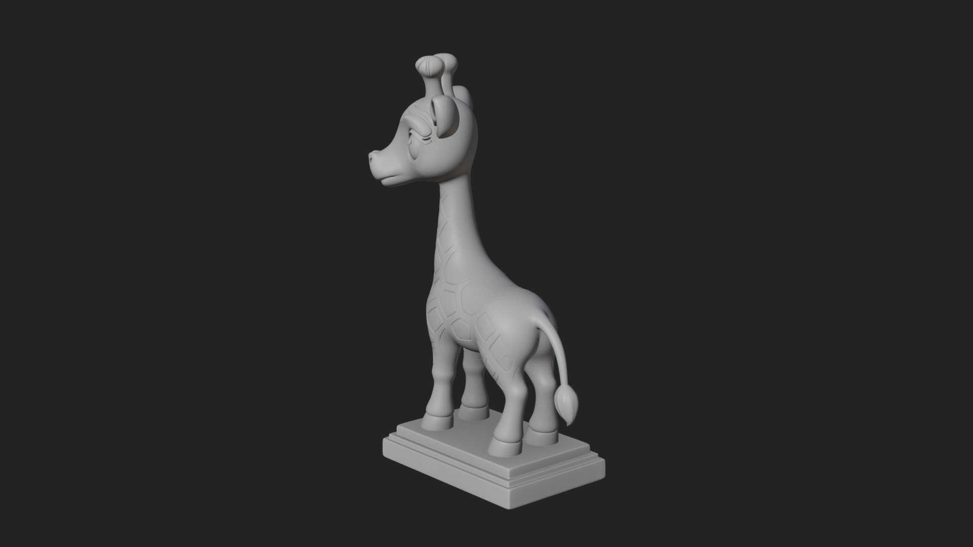 Cute Cartoon Giraffe Statue Design 4 3D Print Model 3D Model