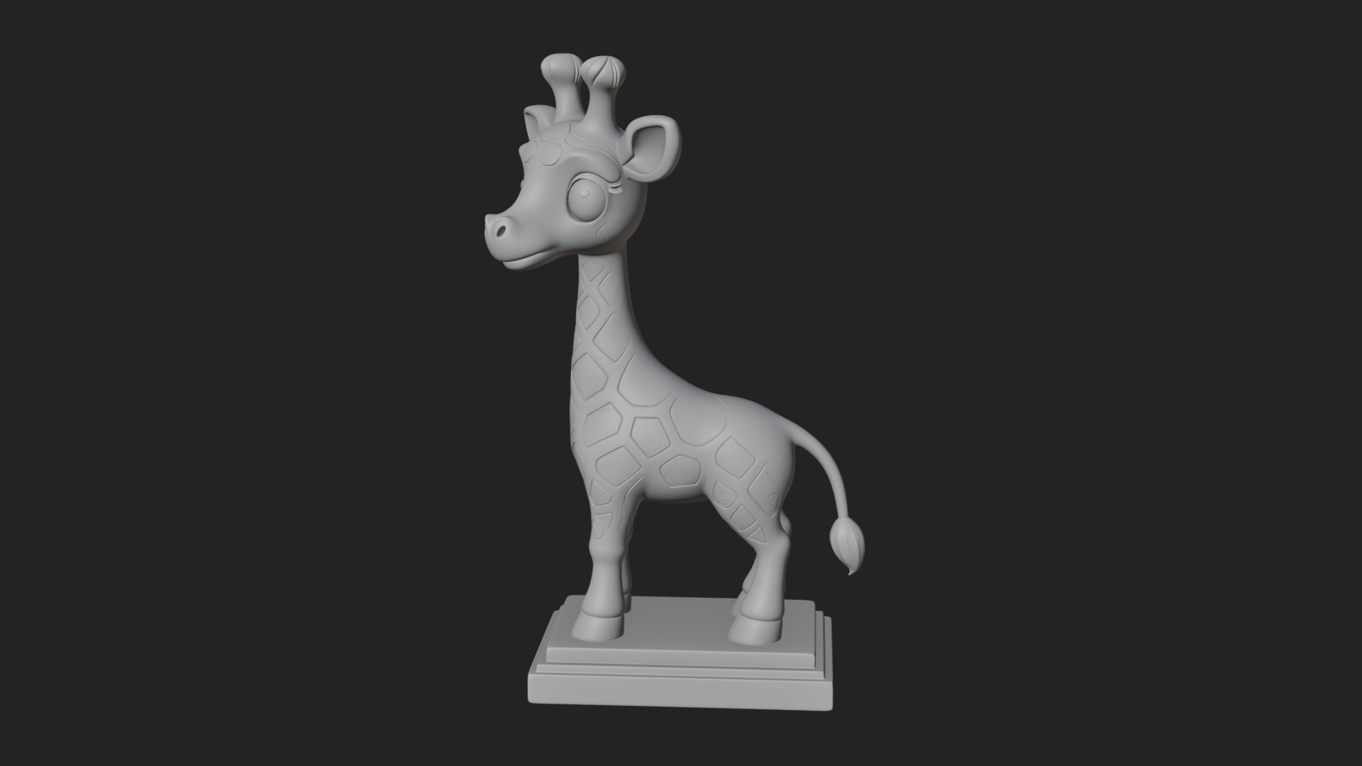 Cute Cartoon Giraffe Statue Design 4 3D Print Model 3D Model