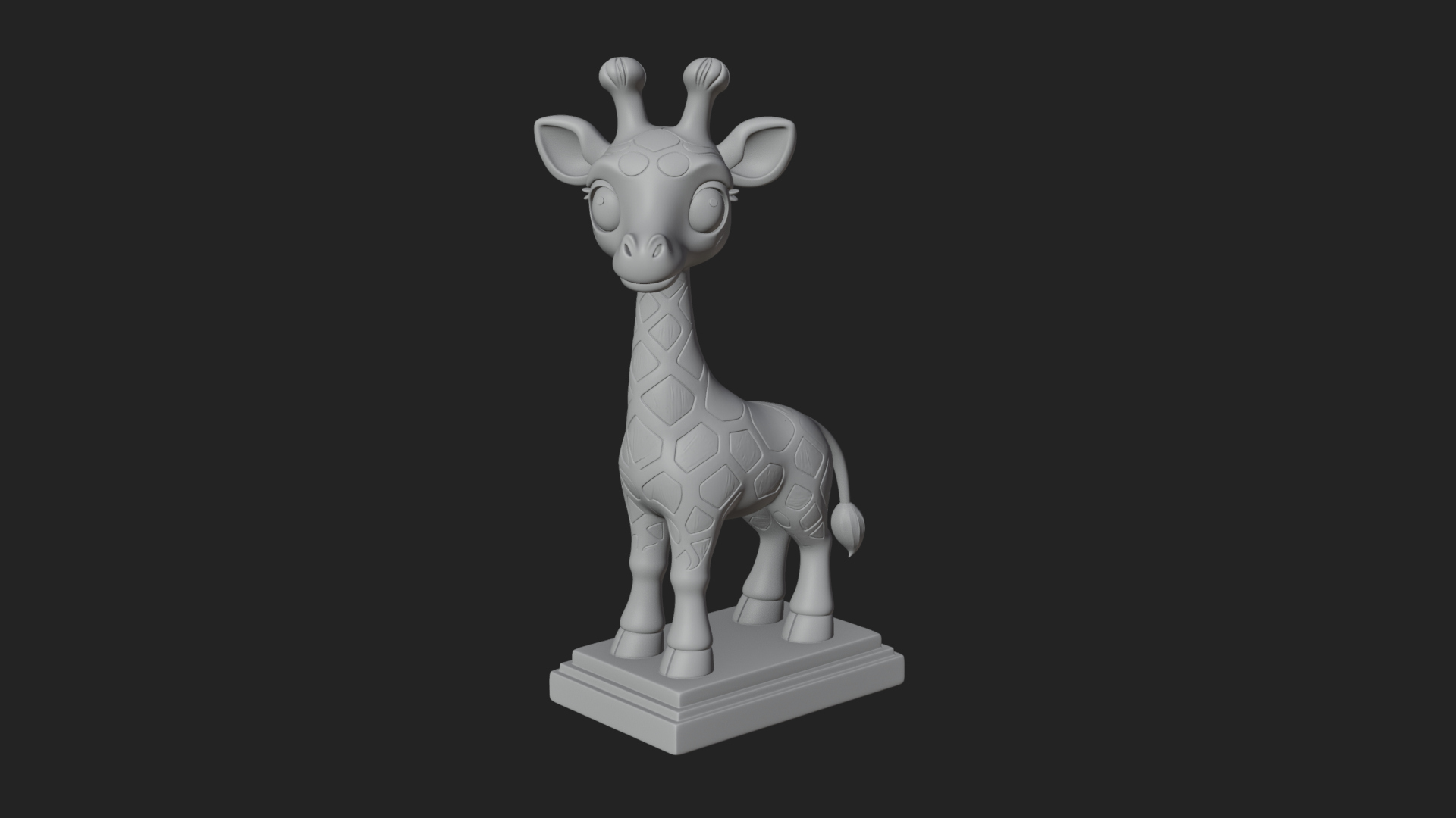 Cute Cartoon Giraffe Statue Design 4 3D Print Model 3D Model