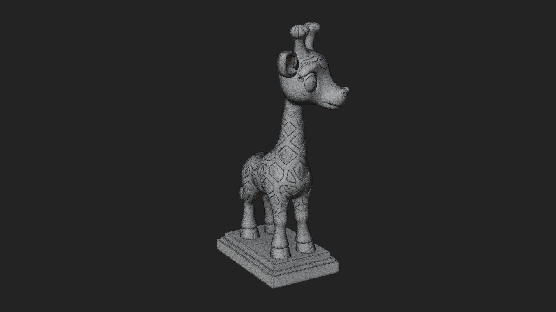 Cute Cartoon Giraffe Statue Design 4 3D Print Model 3D Model