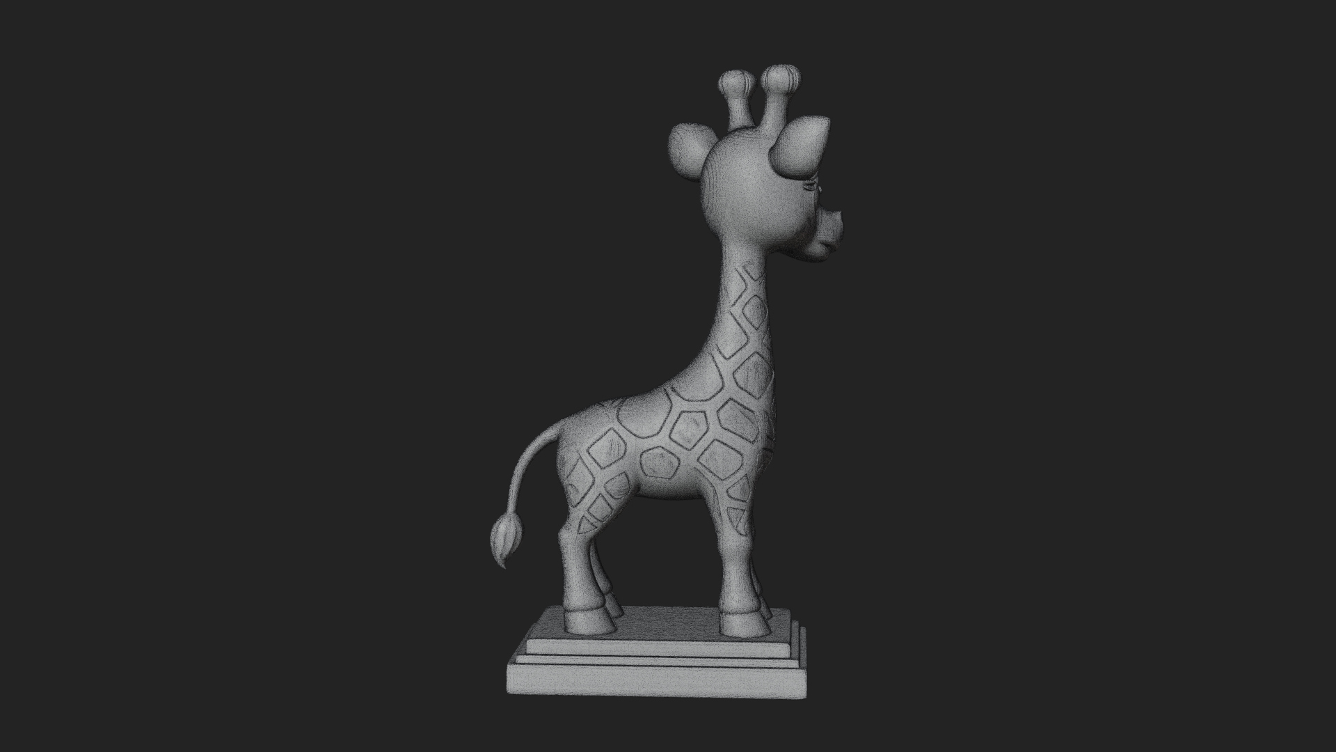 Cute Cartoon Giraffe Statue Design 4 3D Print Model 3D Model
