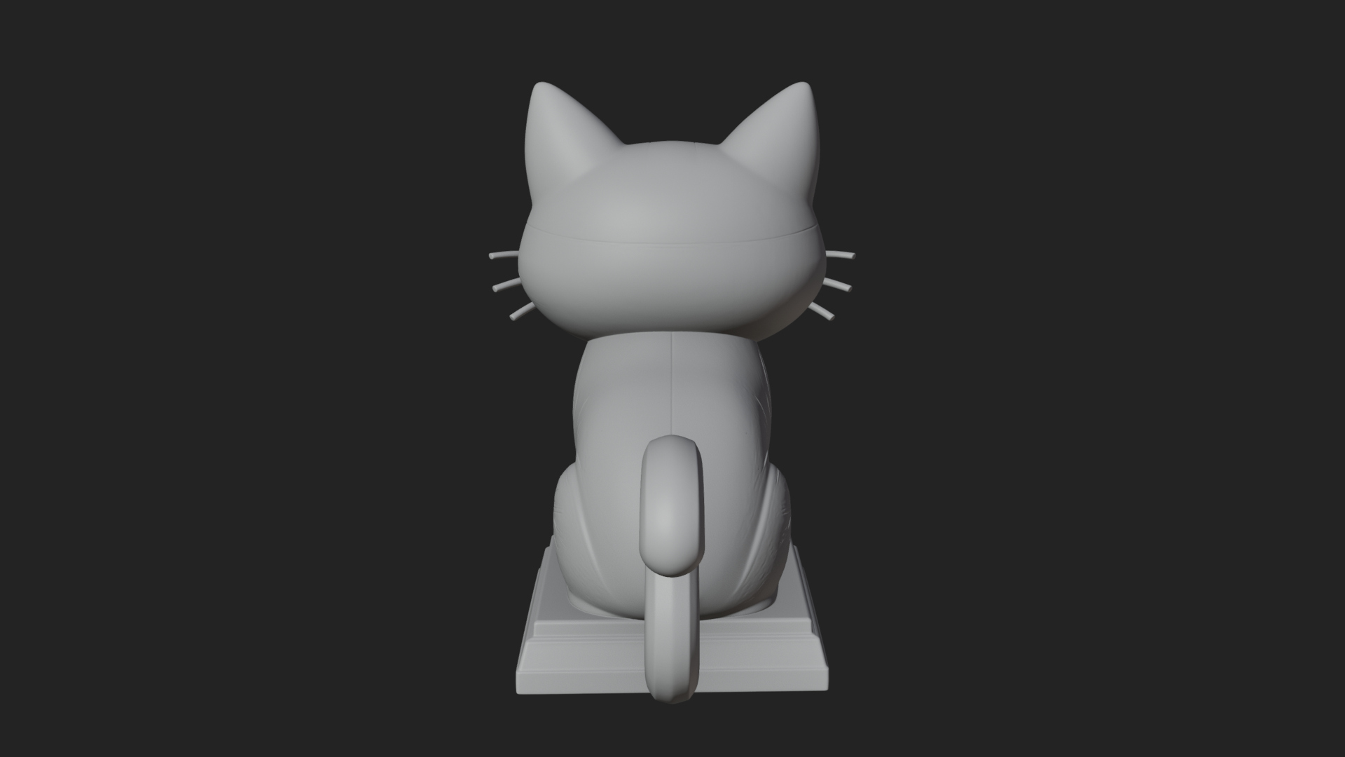 Cute Cartoon Kitten Statue Design 1 3D Print Model 3D Model