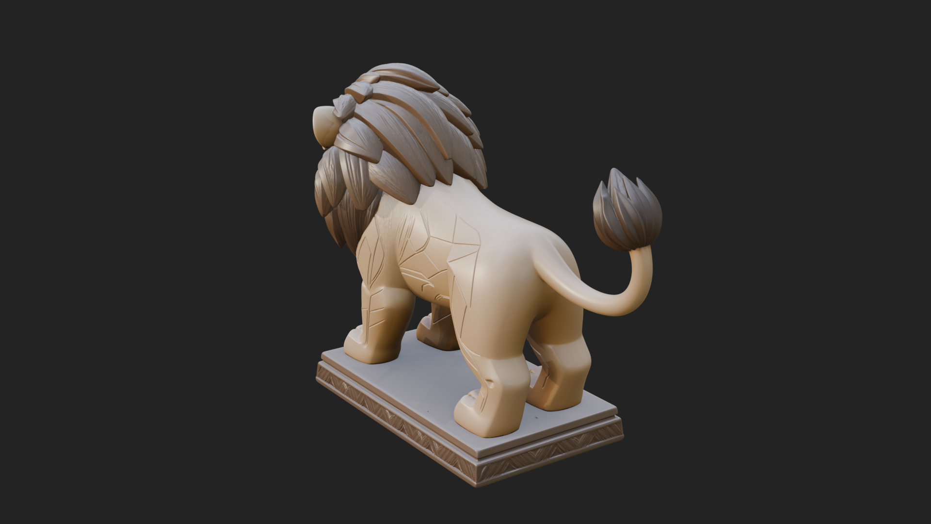 Cute Cartoon Lion Statue Design 1 3D Print Model 3D Model