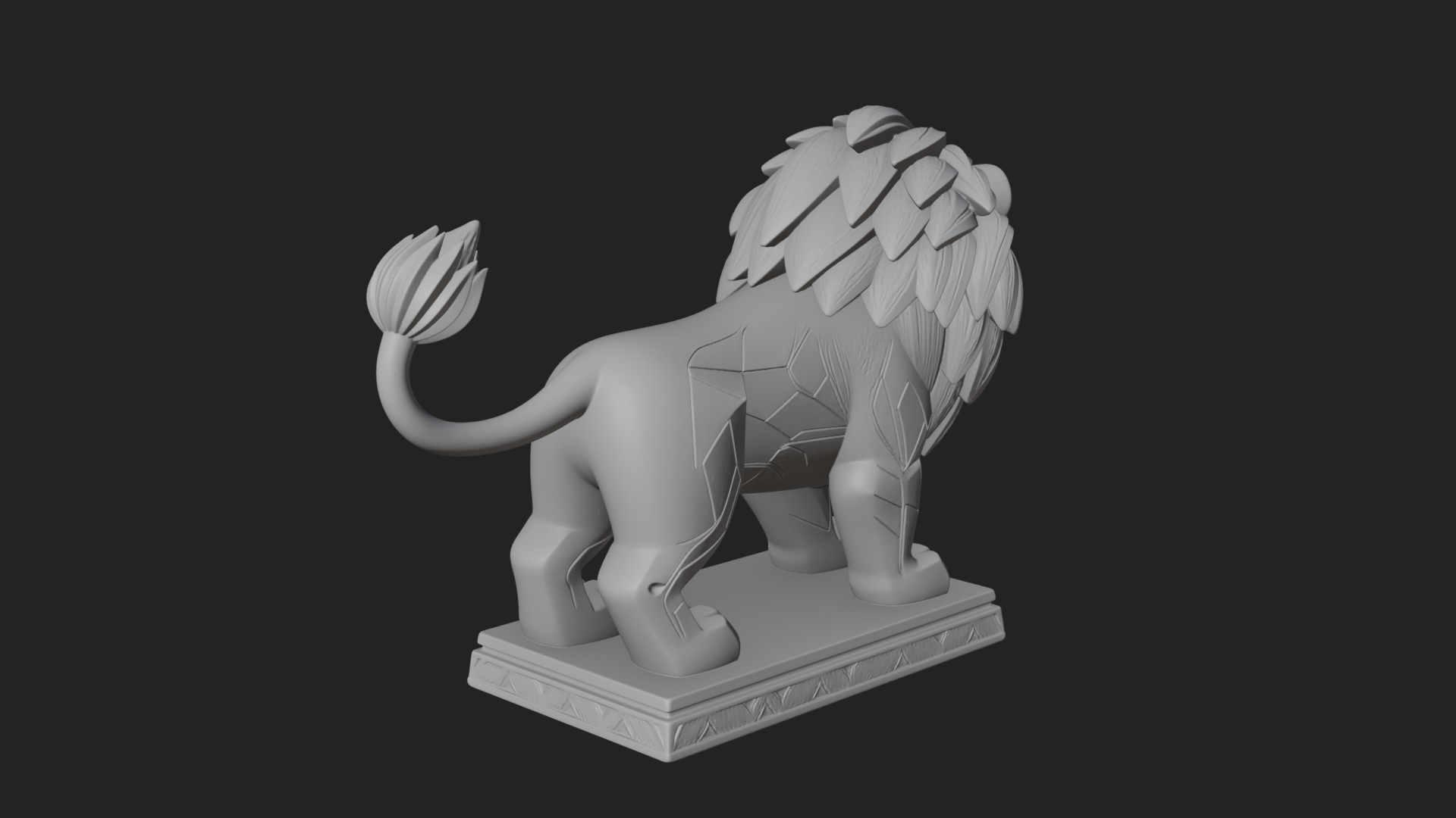 Cute Cartoon Lion Statue Design 1 3D Print Model 3D Model