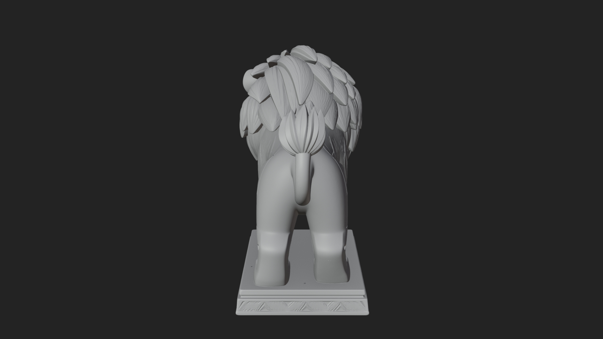 Cute Cartoon Lion Statue Design 1 3D Print Model 3D Model